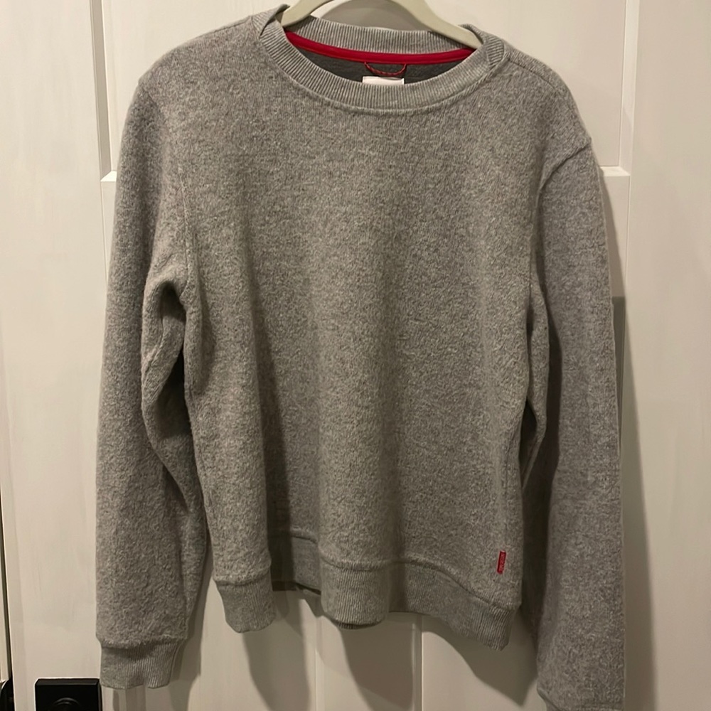 TOPO Designs Gray Wool Blend Pullover Travel Sweater Sz M